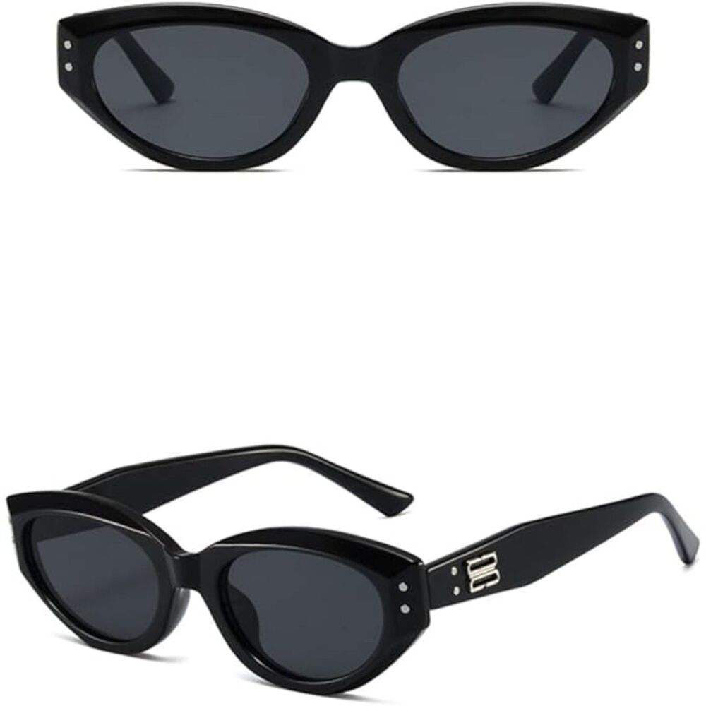 Small Oval Cat Eye Sunglasses Glasses Black Shades UV400 Eyeglasses